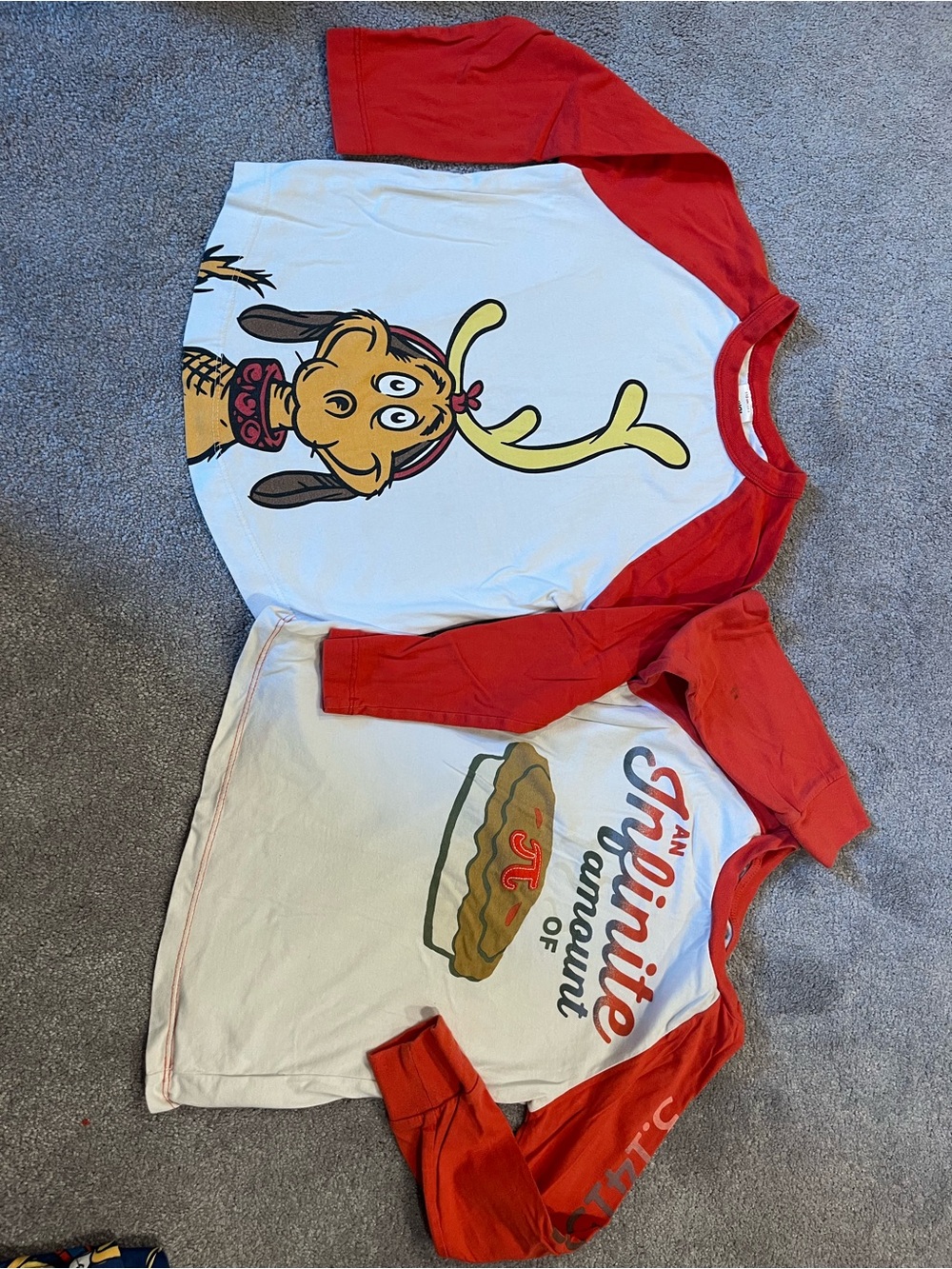 Hanna Andersson Grinch Christmas Raglan and infinite Pi Pie Thanksgiving Raglan
